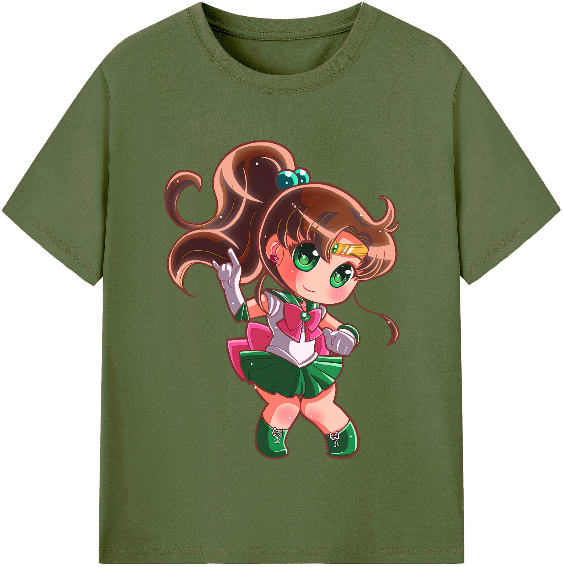 （画像用） 美少女戦士セーラームーン 木野 まこと きの まこと Sailor Moon Kino Makoto （セーラージュピター；Sailor Jupiter） 綿100％半袖Tシャツ（フロントプリント）